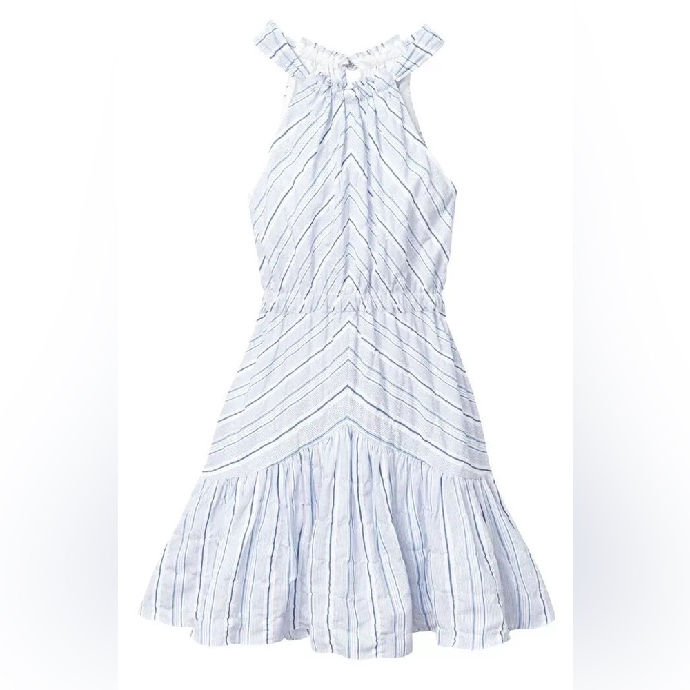 Rebecca Taylor blue/white Striped Cotton & Linen Dress size XS